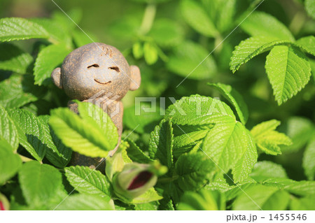 ハマナスの葉と笑顔のお地蔵様 ハマナスの葉と笑顔のお地蔵様 1455546