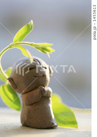 スイカズラの新芽と笑顔のお地蔵様 1455613