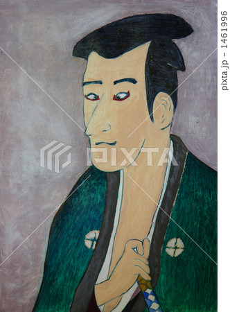 浮世絵風アレンジ画　侍 1461996