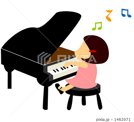 ピアノを弾く女の子のイラスト素材 1462071 Pixta