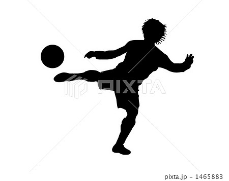 Football Silhouette Volley Shoot Stock Illustration