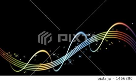 曲線 虹色 黒背景のイラスト素材 曲線 虹色 黒背景のイラスト素材