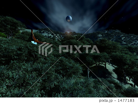 月夜に浮遊する球体 1477183