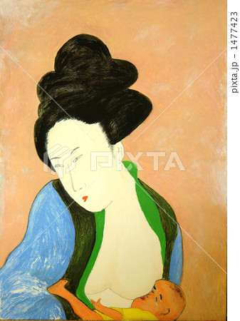 浮世絵風アレンジ画 母子 浮世絵風アレンジ画 母子 1477423
