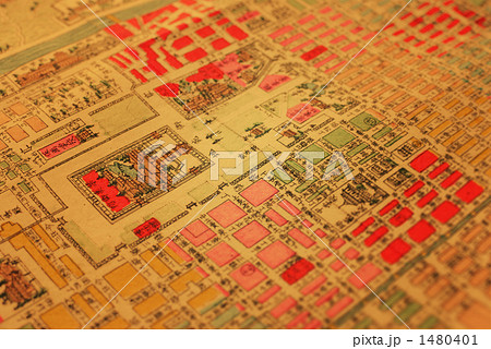 京都古地図の写真素材