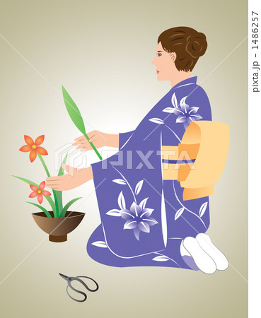 生け花のイラスト素材 1486257 Pixta