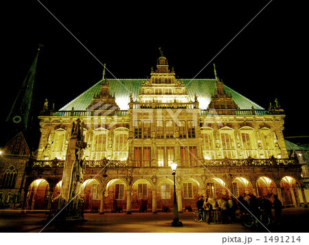 ブレーメン市庁舎夜景 ブレーメン市庁舎夜景 1491214