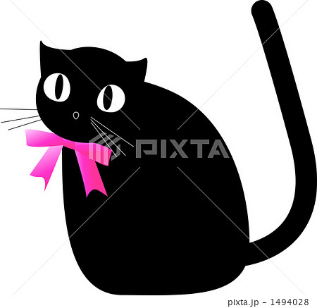 リボンをつけた黒猫 1494028