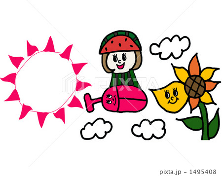 真夏の空をカブト虫に乗って飛ぶ女の子 真夏の空をカブト虫に乗って飛ぶ女の子 1495408