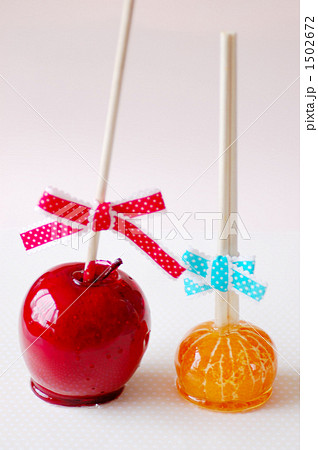 リンゴ飴 りんご飴 林檎飴の写真素材
