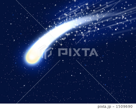 彗星 流れ星 夜空 のイラスト素材