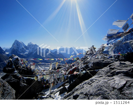 ゴーキョピークから見るチョラツェとタウチェ ゴーキョピークから見るチョラツェとタウチェ 1511264