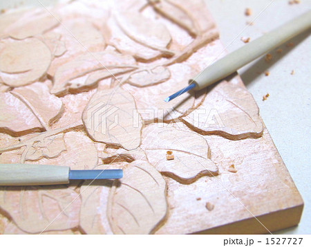 木彫り・彫刻刀【アップ・フォーカス調】　（横） 1527727