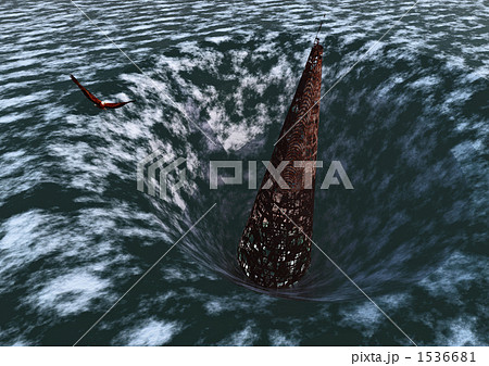 幻想世界（陥没した海に突き出た廃墟） 1536681