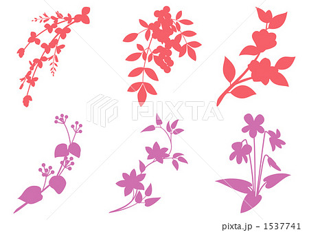 和の花 萩など 赤 紫 のイラスト素材