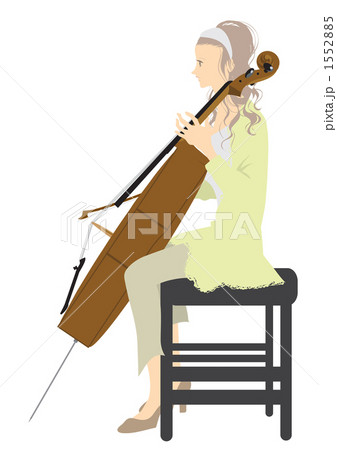 横向きの女性チェリスト 1552885