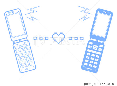 携帯電話通信イメージ線画 1553016
