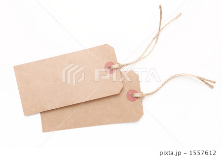 クラフト紙の荷札2枚 1557612