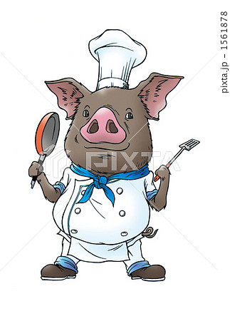 豚のコックさん02のイラスト素材 [1561878] - PIXTA