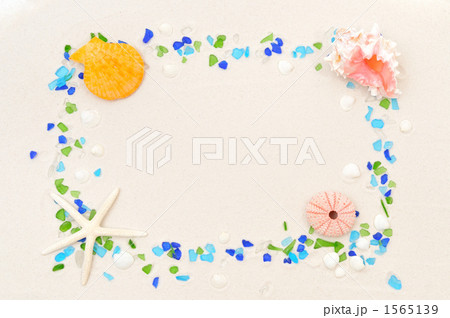 真夏南国の砂浜＆貝殻イメージに。 1565139