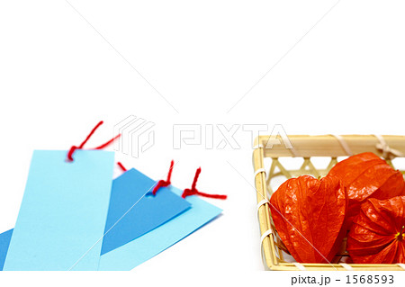 ほおずきと竹籠と短冊 ほおずきと竹籠と短冊 1568593