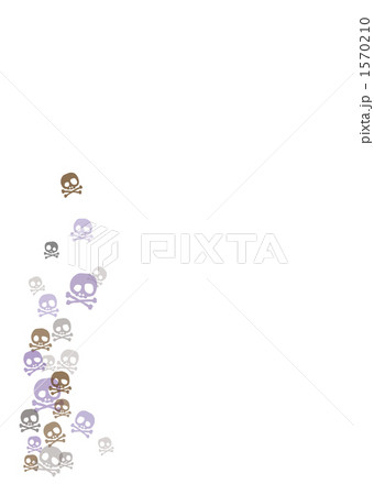 ドクロ背景 白 のイラスト素材