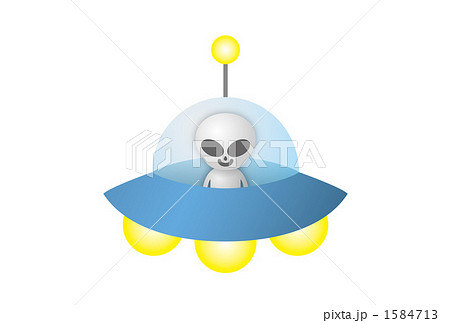 Ufoに乗った宇宙人のイラスト素材 1584713 Pixta