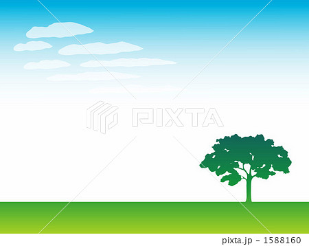 草原と地平線のイラスト素材 1588160 Pixta