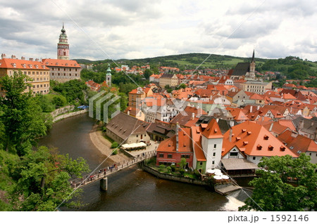 チェコ　チェスキー・クルムロフの町並み 1592146