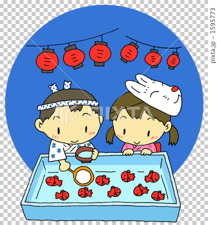 金魚すくい　背景あり 1595773