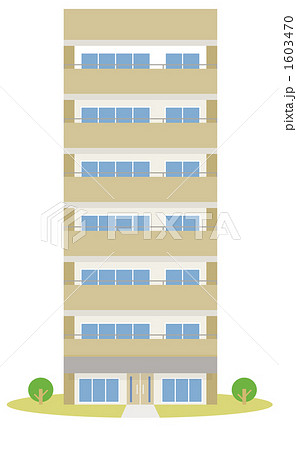 高層マンション 建物 マンションのイラスト素材 1603470 Pixta