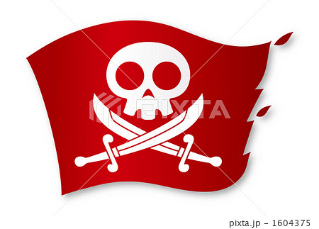 剣と髑髏の海賊旗のイラスト素材