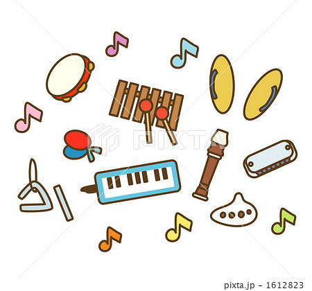 色々な音楽教育楽器のイラスト素材