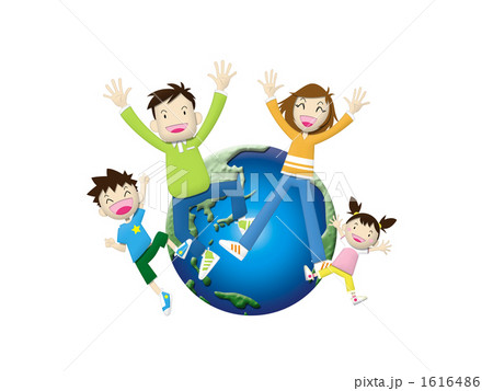 仲良し家族のイラスト 1616486