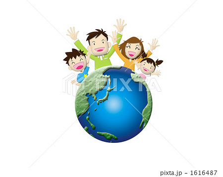 仲良し家族のイラスト 1616487