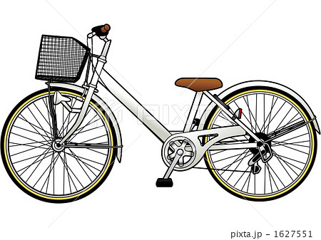 自転車イラスト 白色のイラスト素材