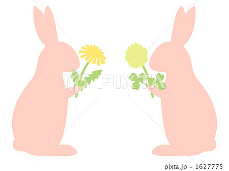 二匹のウサギ シルエット のイラスト素材 1627775 Pixta