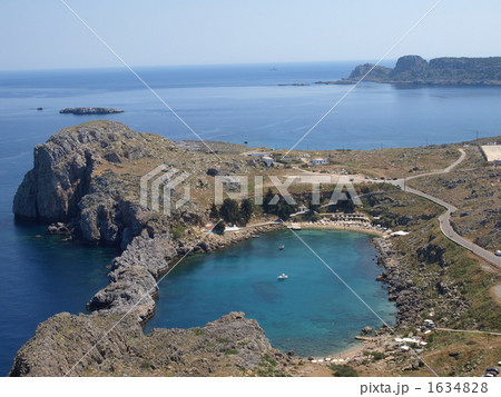 「ロドス島」の「リンドスの聖パウロの港」(ギリシャ) 「ロドス島」の「リンドスの聖パウロの港」(ギリシャ) 1634828