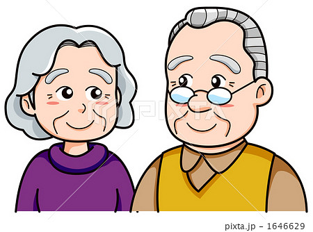 高齢者夫婦のイラスト素材