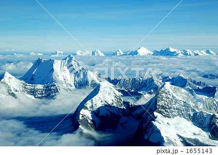 飛行機からのヒマラヤ山脈空撮の写真素材 [1655143] - PIXTA
