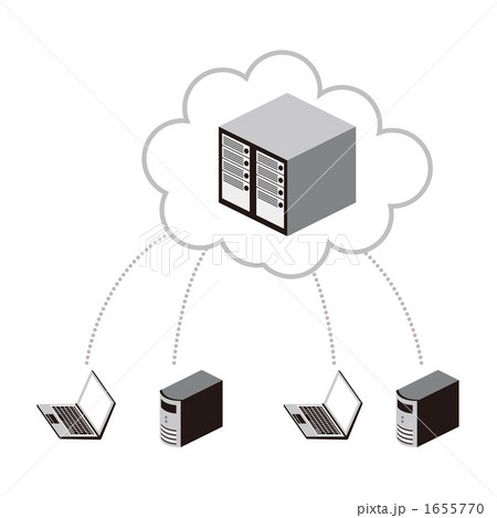 クラウドコンピューティング イラスト 挿絵のイラスト素材