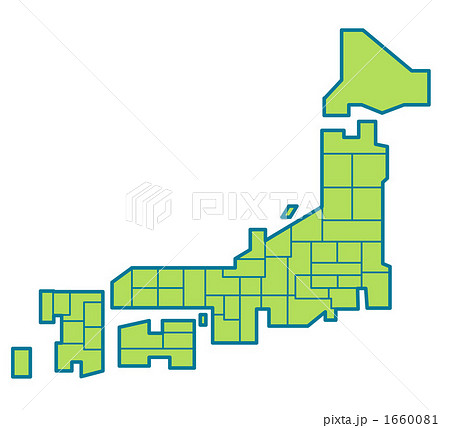 日本地図 単色版 のイラスト素材 1660081 Pixta