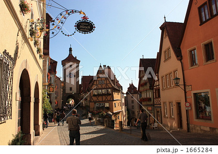 ドイツ ロマンティック街道 ローテンブルクの街並みの写真素材