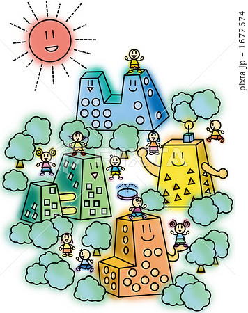 住みやすい街のイラスト素材 住みやすい街のイラスト素材
