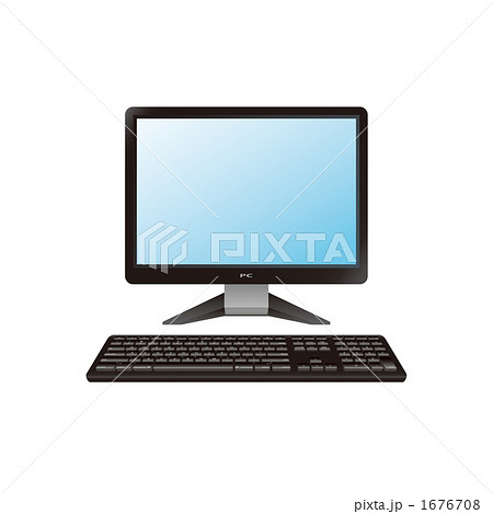 デスクトップパソコンのイラストのイラスト素材 1676708 Pixta