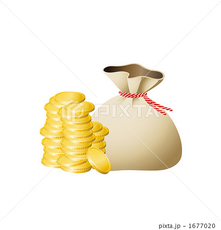 金貨と袋のイラストのイラスト素材 1677020 Pixta