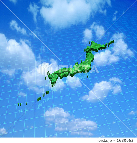 青空の日本列島(県表示) 青空の日本列島(県表示) 1680662