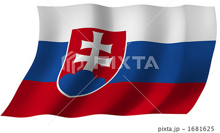 スロバキアの国旗のイラスト素材