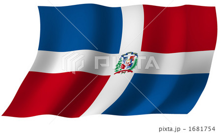 ドミニカ共和国の国旗のイラスト素材