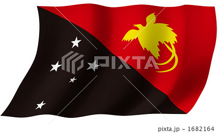 パプアニューギニアの国旗のイラスト素材
